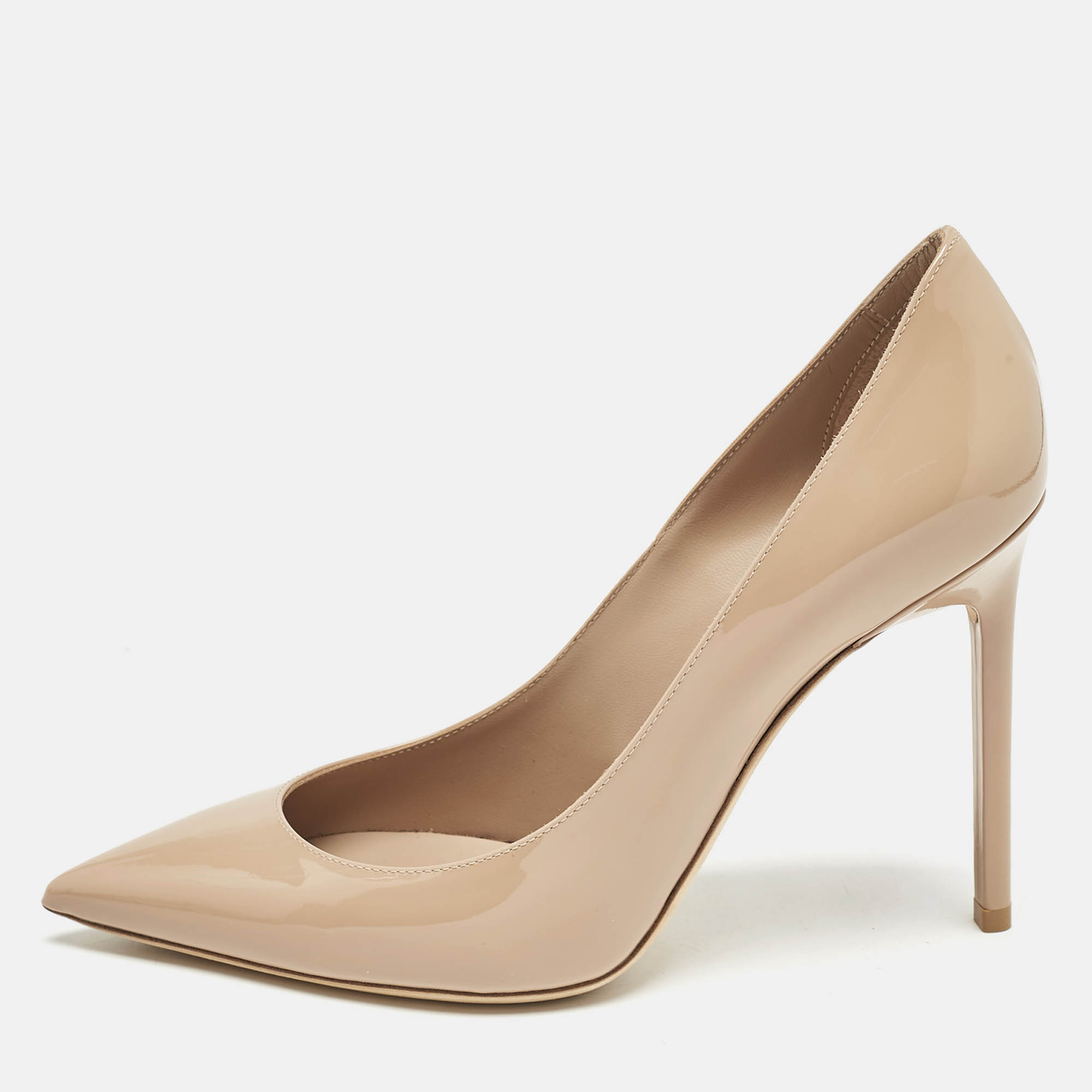 

Saint Laurent Beige Patent Leather Anja Pumps Size