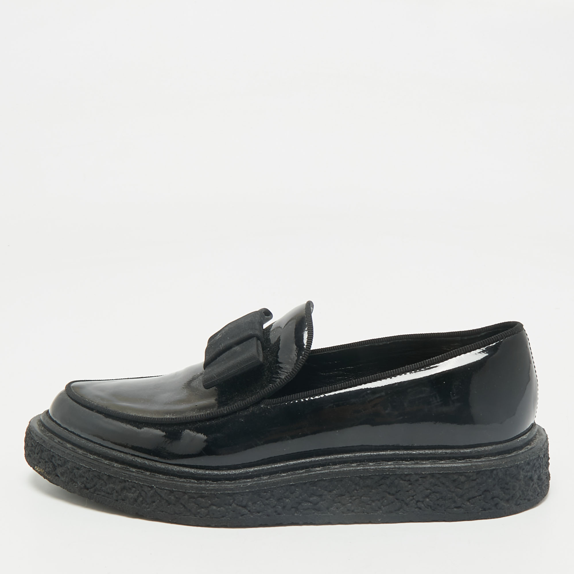 

Saint Laurent Black Patent Leather Penny Loafers Size