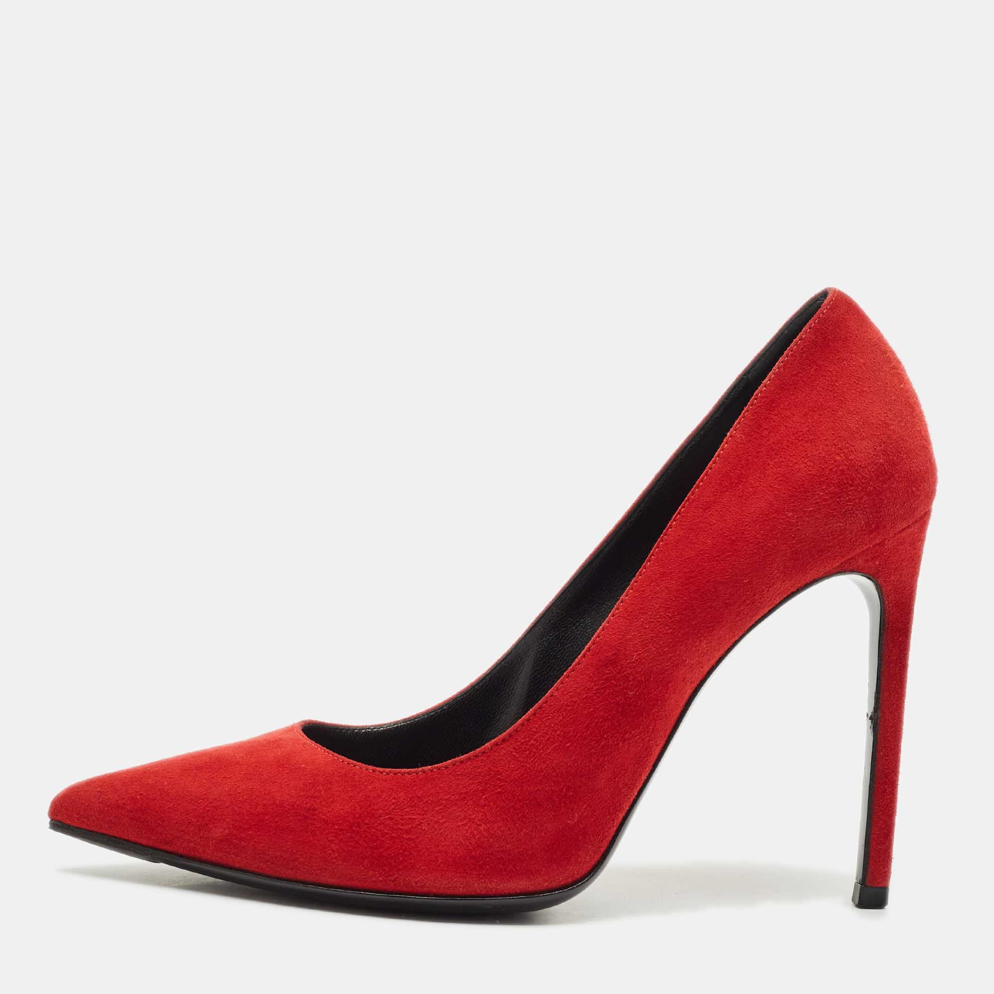 

Saint Laurent Red Suede Pointed Toe Pumps Size