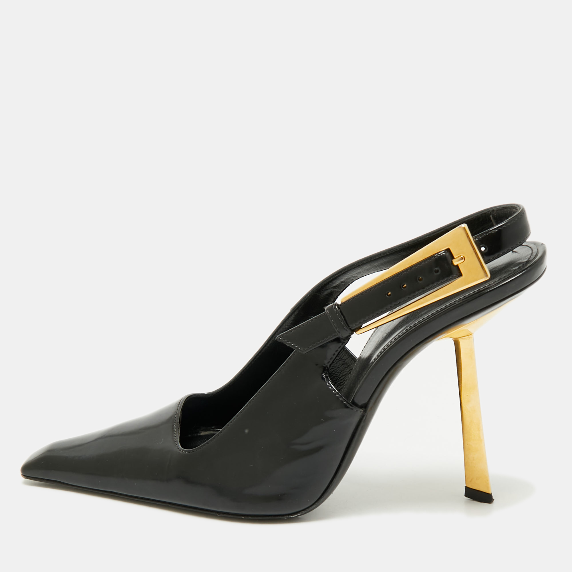 

Saint Laurent Black Leather Lee Slingback Pumps Size
