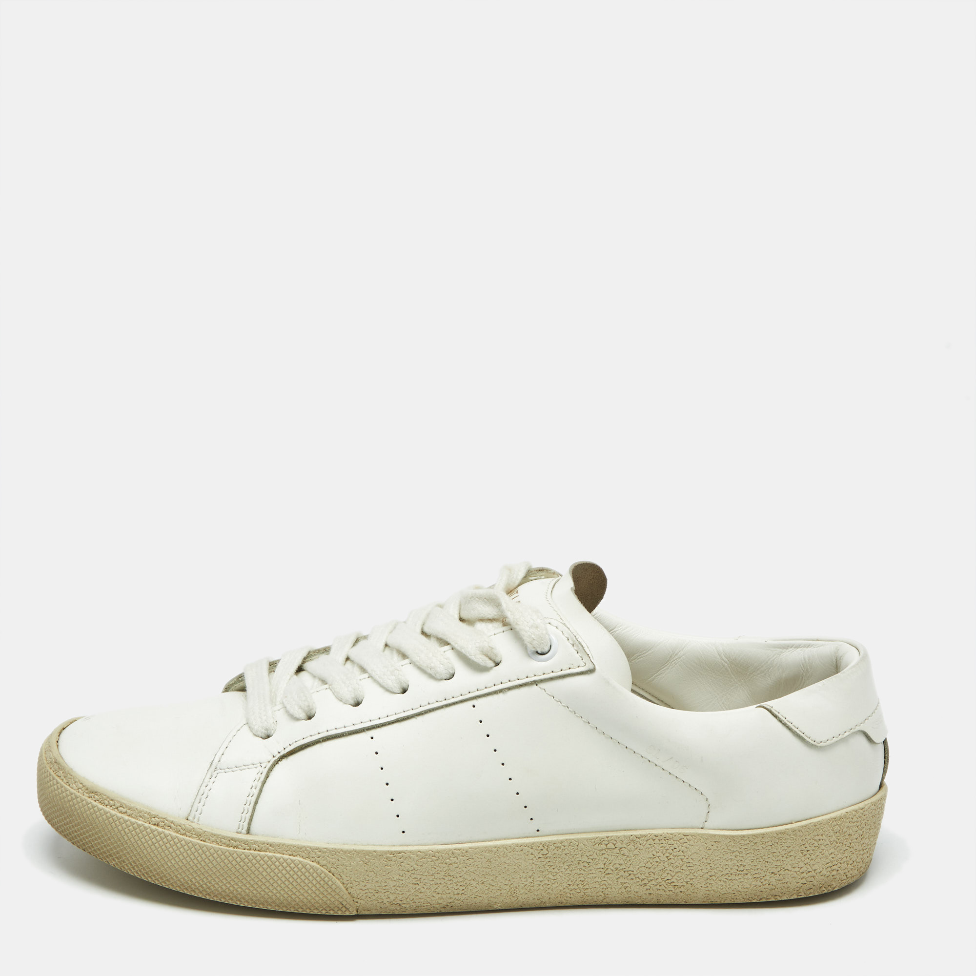 

Saint Laurent White Leather Court Classic Sneakers Size