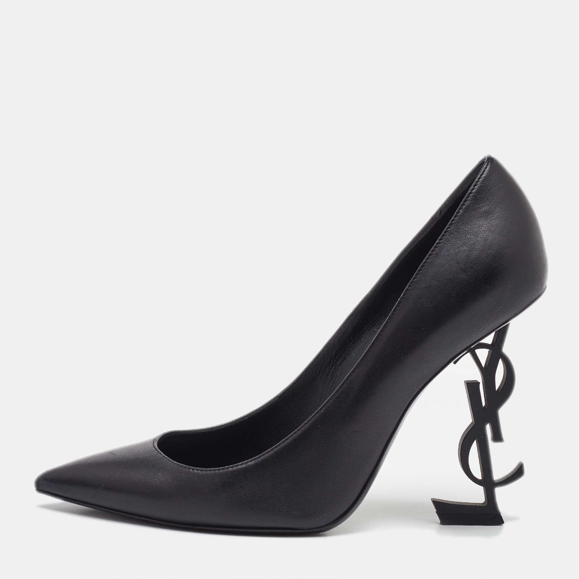 Pre-owned Saint Laurent Black Patent Leather Opyum Pumps Size 38.5