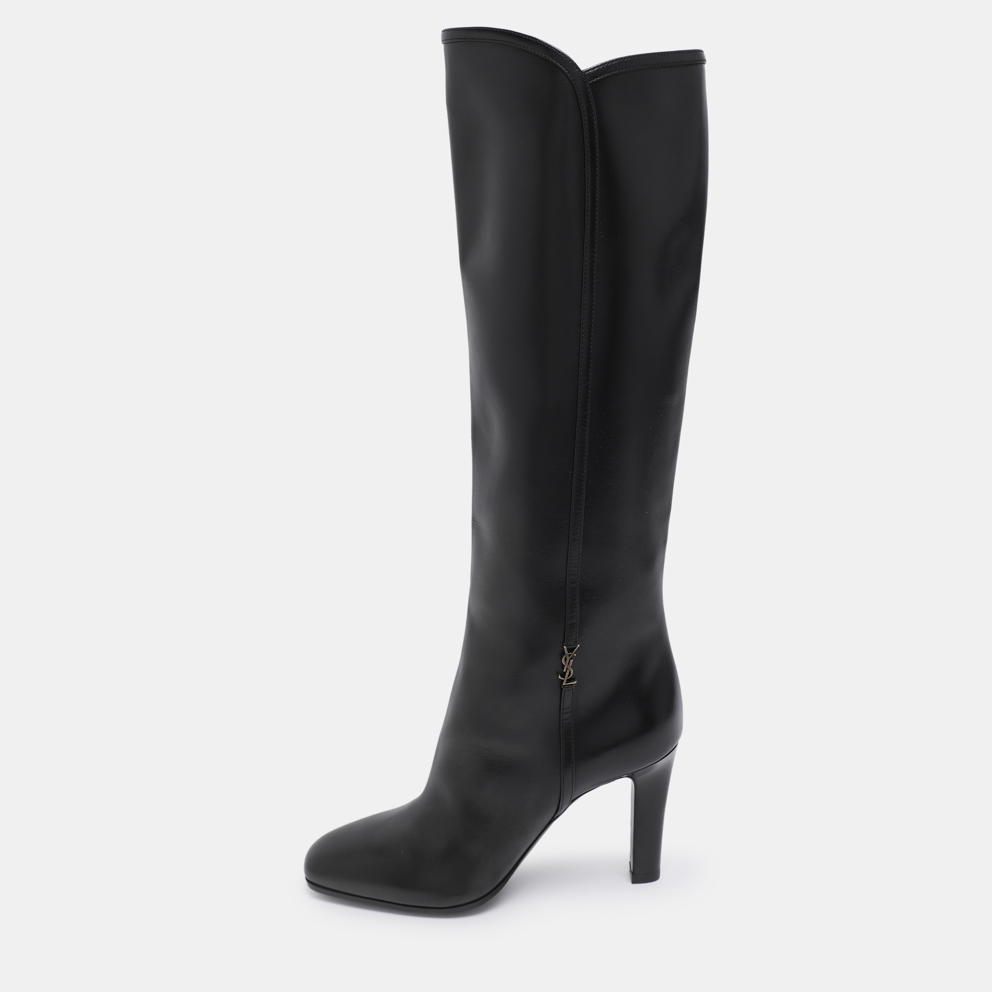 

Saint Laurent Black Leather Jane Knee Length Boots Size