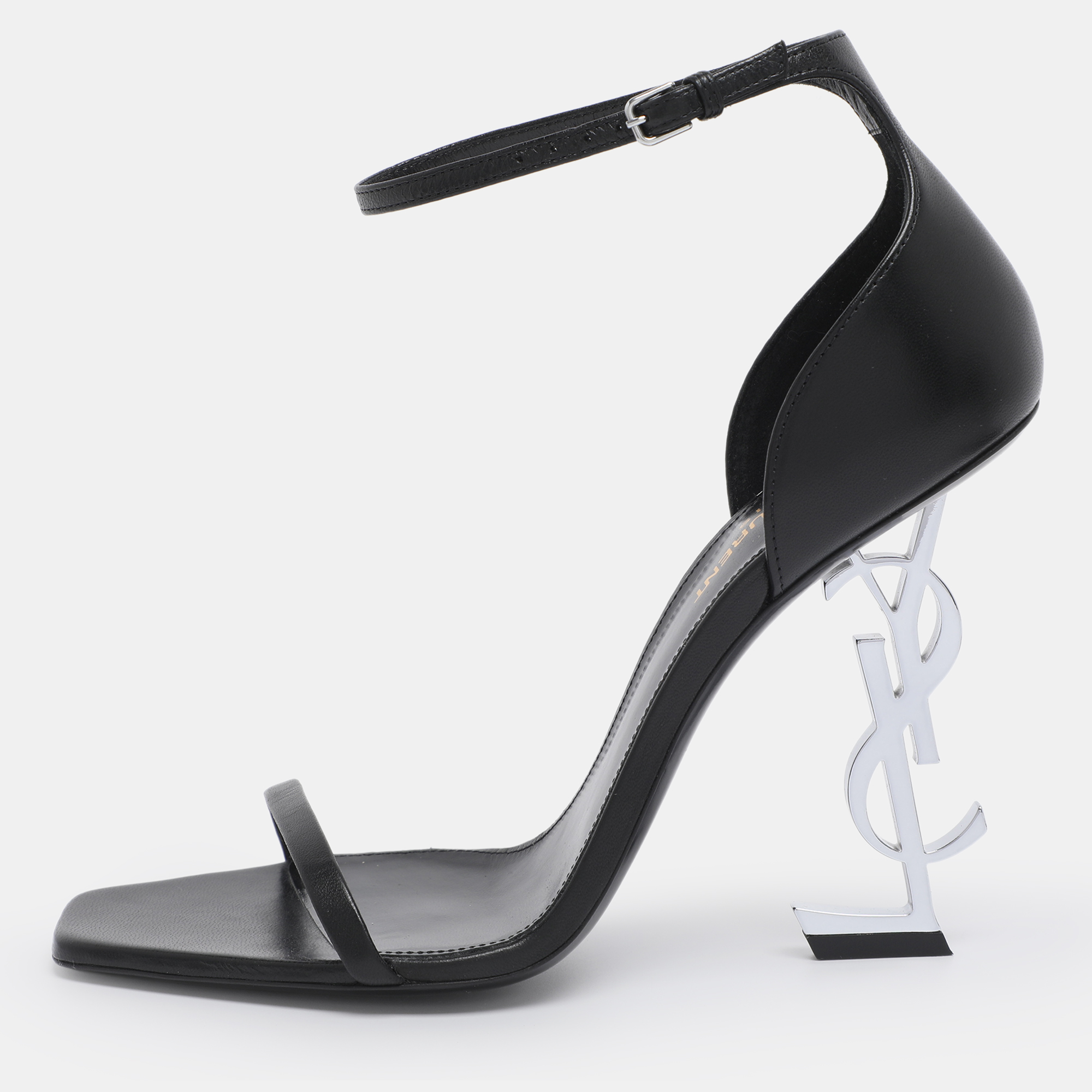 

Saint Laurent Paris Black Leather Opyum Ankle Strap Sandals Size 39.5
