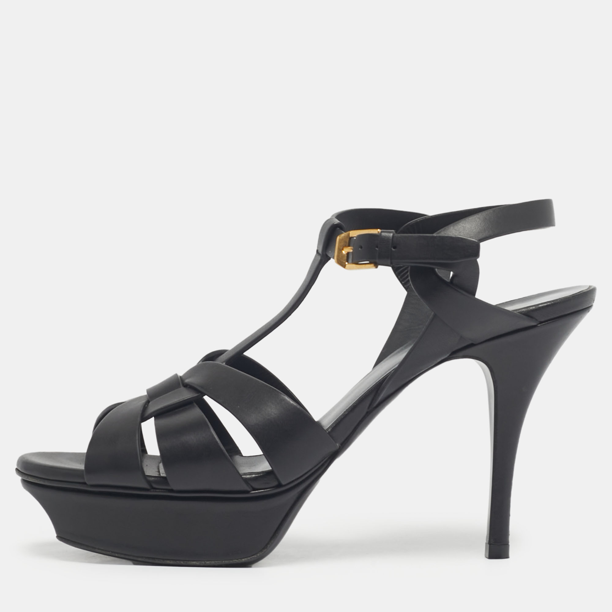 

Saint Laurent Black Leather Tribute Sandals Size