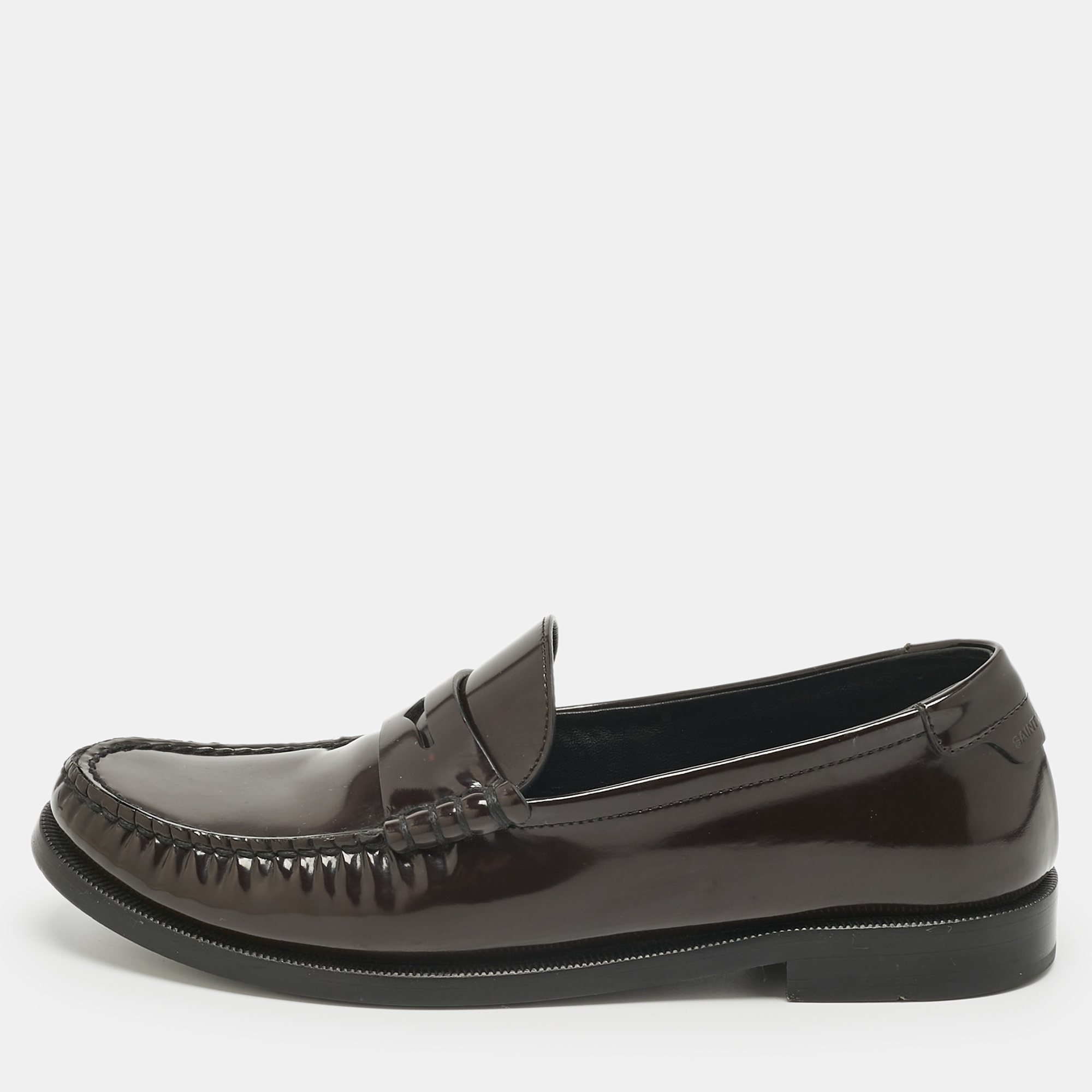 

Saint Laurent Burgundy Leather Le Loafers Size