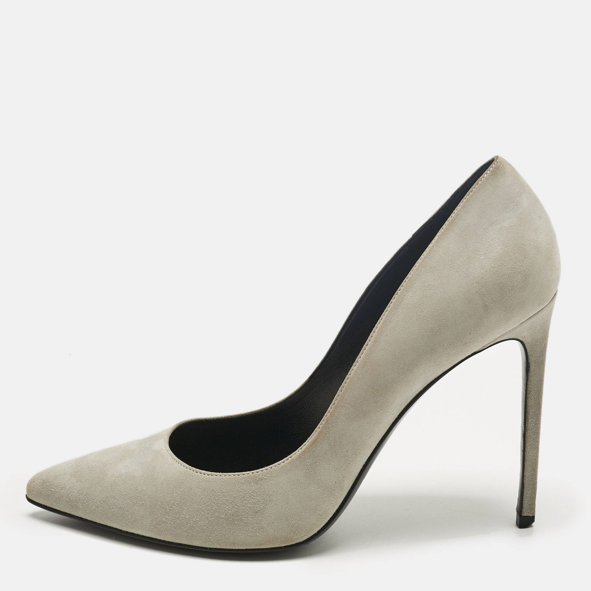 

Saint Laurent Grey Suede Anja Pumps Size