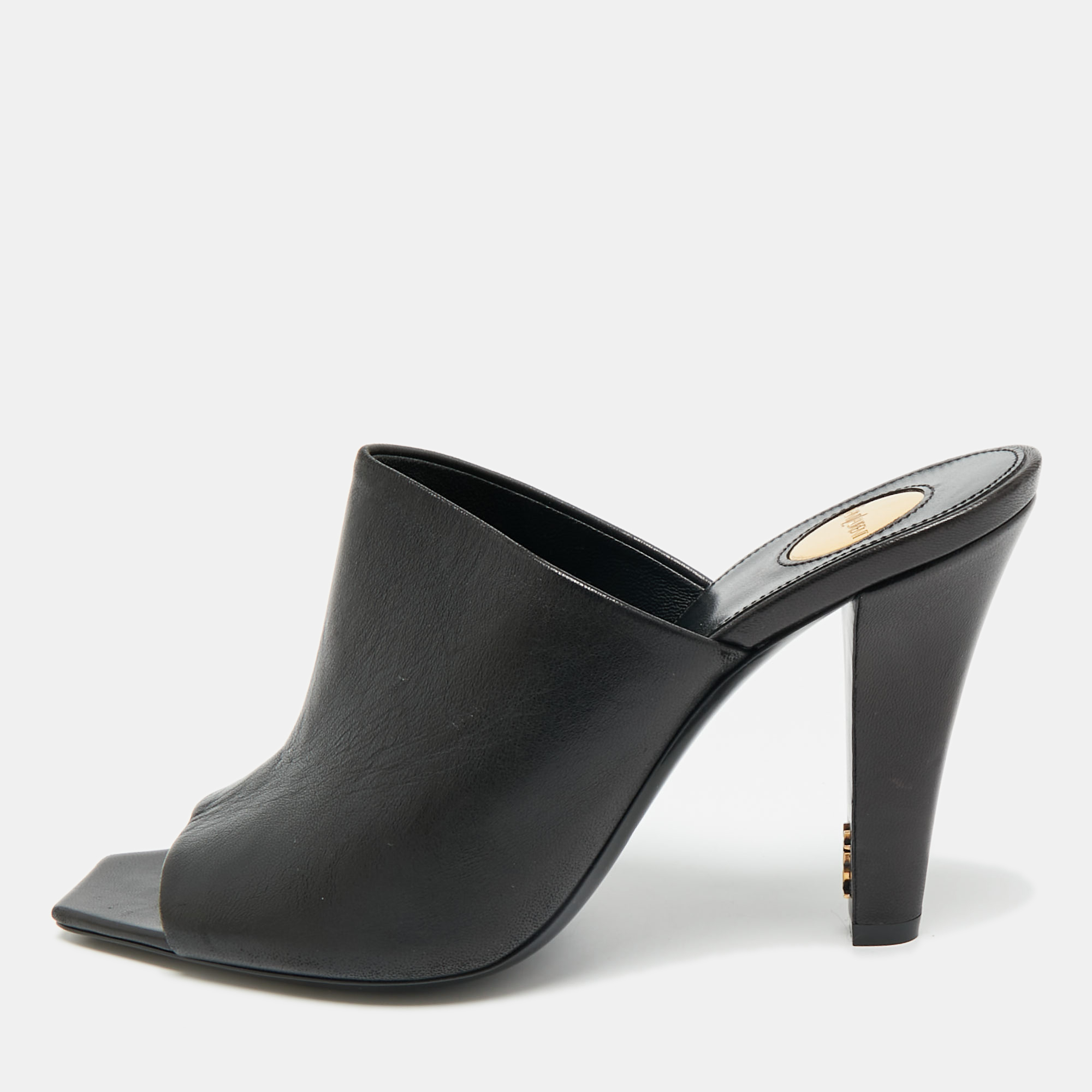 

Saint Laurent Black Leather Jill Mules Size