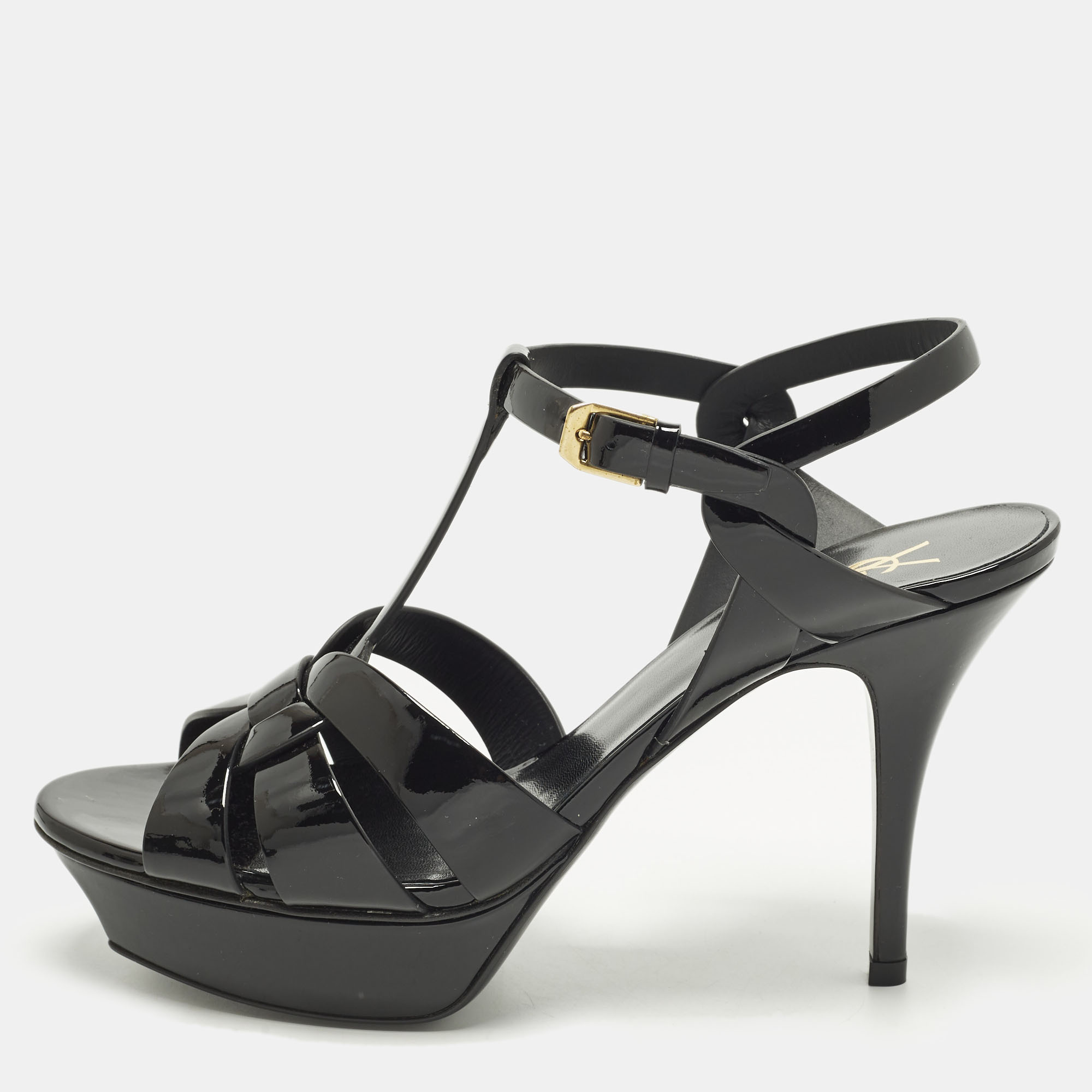 

Saint Laurent Tribute Size  Black Patent Leather Platform Sandals