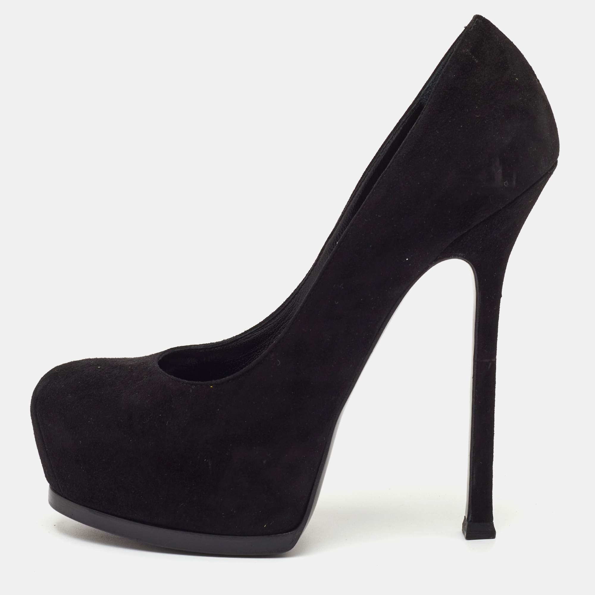 

Saint Laurent Tribtoo Size  Black Suede Platform Pumps