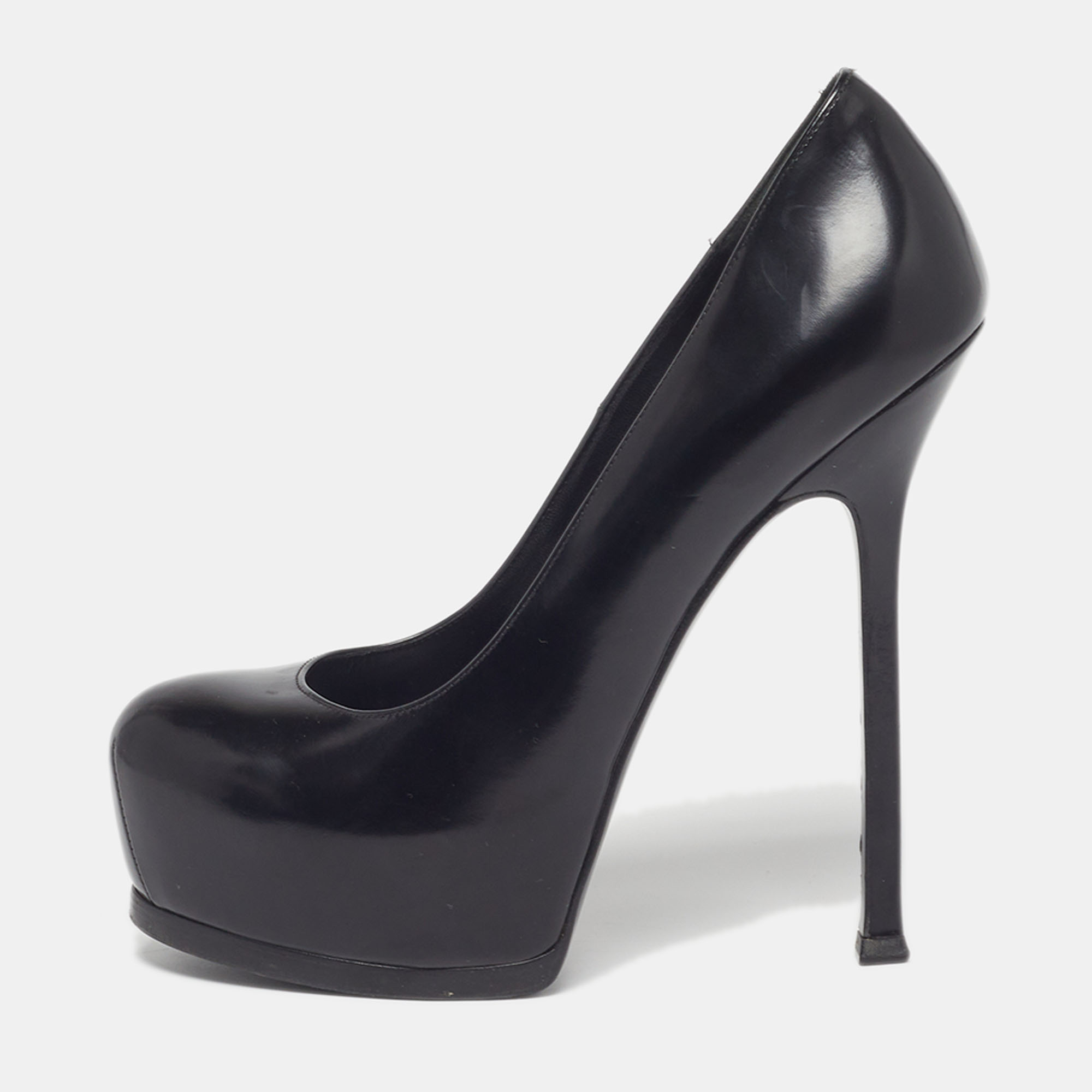 

Saint Laurent Tribtoo Size  Black Leather Platform Pumps