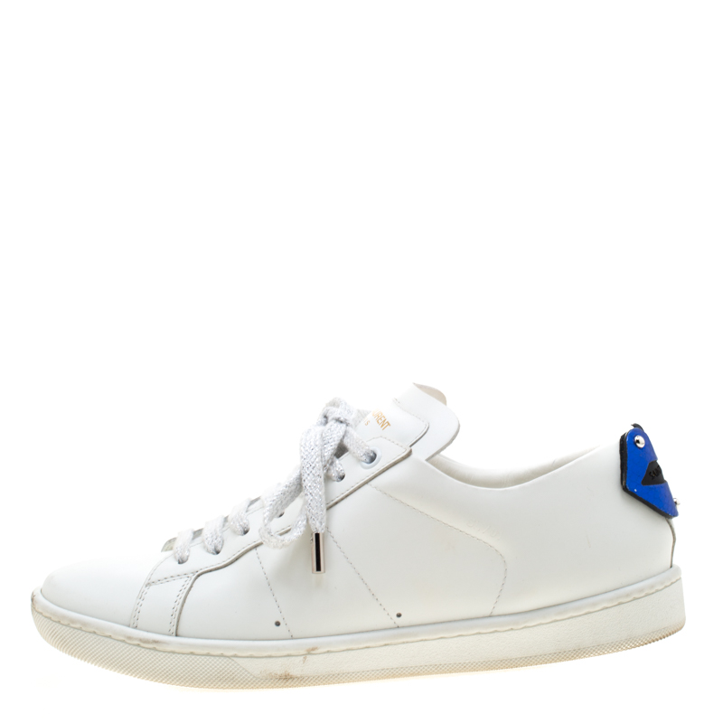 

Saint Laurent Paris White Leather Classic Lips Low Top Sneakers Size