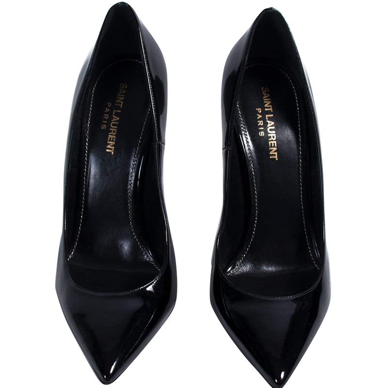 

Saint Laurent Paris Black Patent Leather Opyum Pointed Toe Pumps Size
