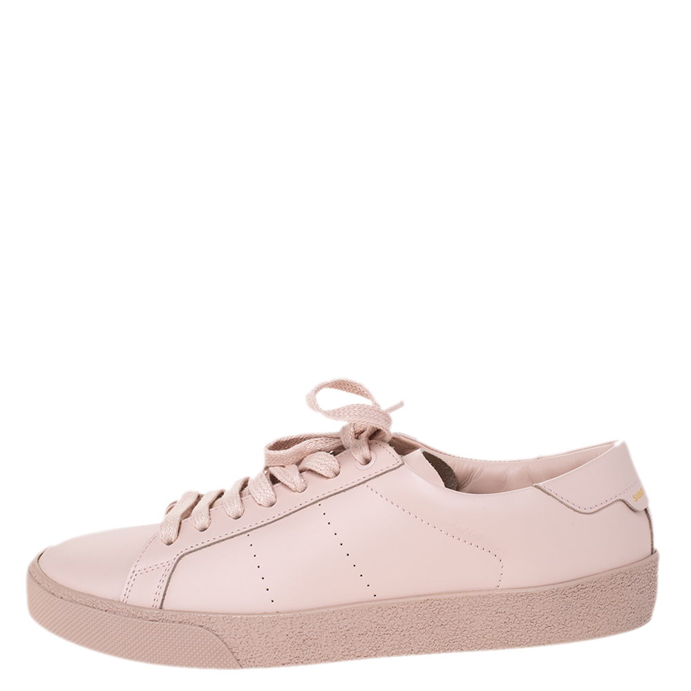 

Saint Laurent Paris Pink Leather Andy Low Top Sneakers Size