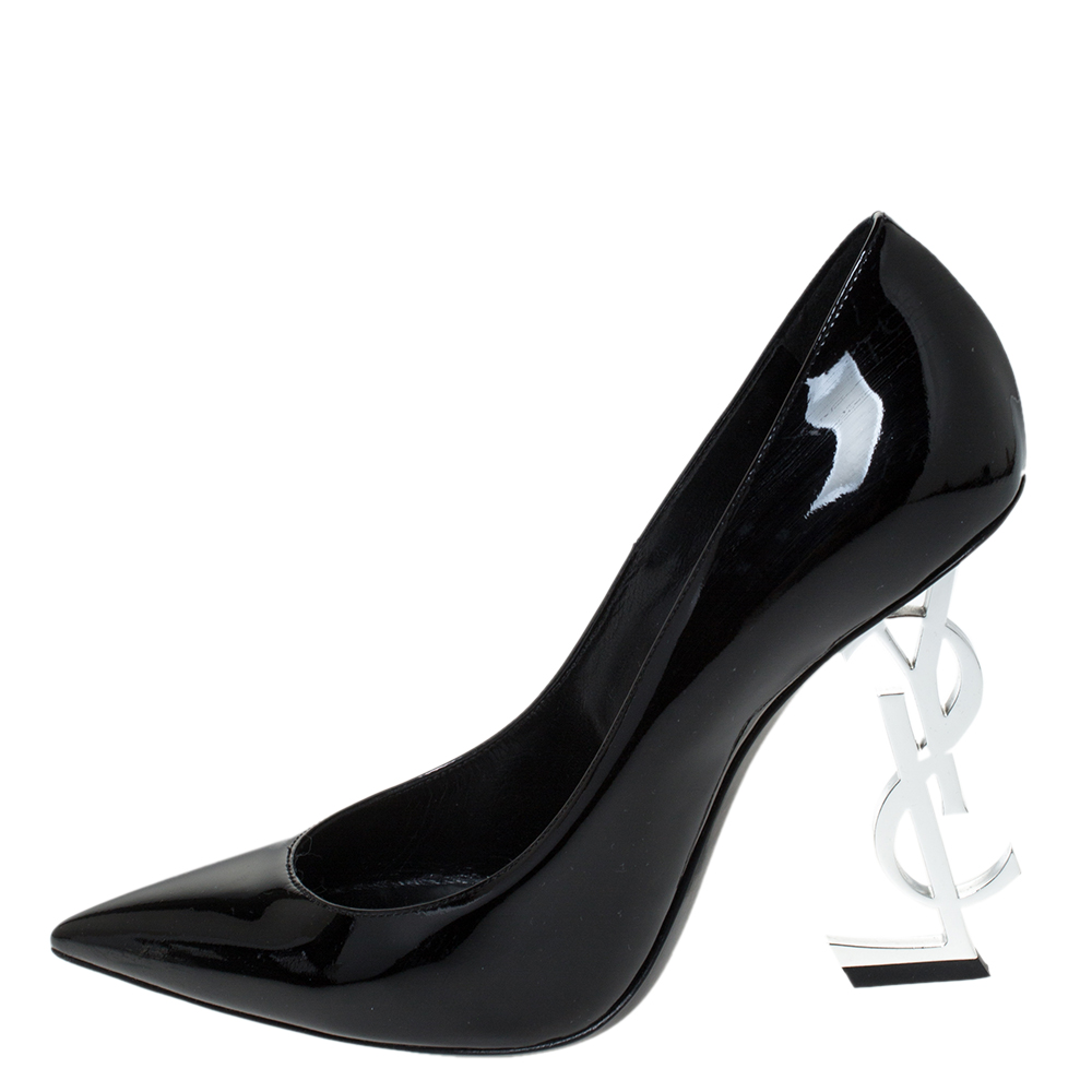

Saint Laurent Paris Black Patent Leather Opyum Pointed Toe Pumps Size