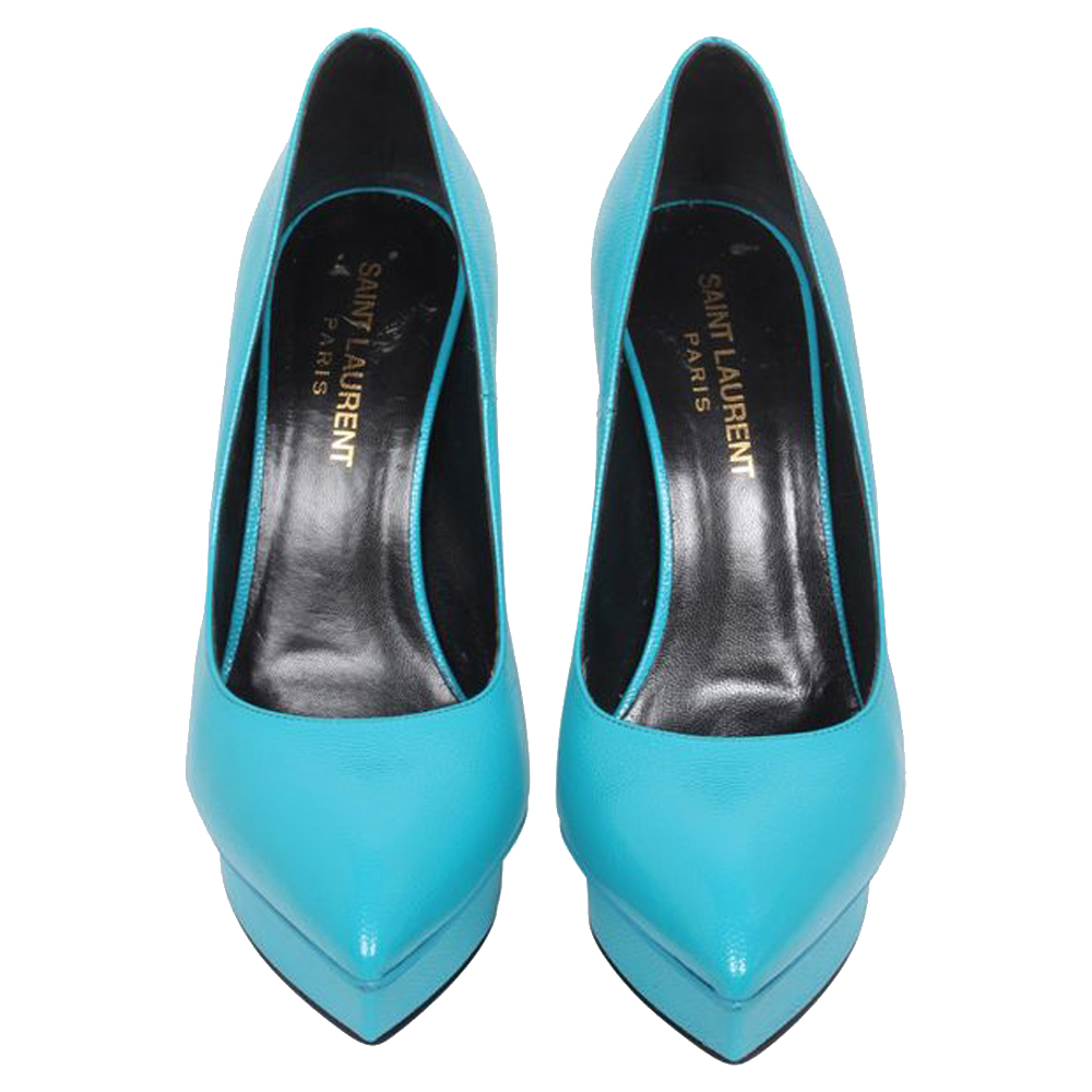

Saint Laurent Paris Blue Leather Pumps