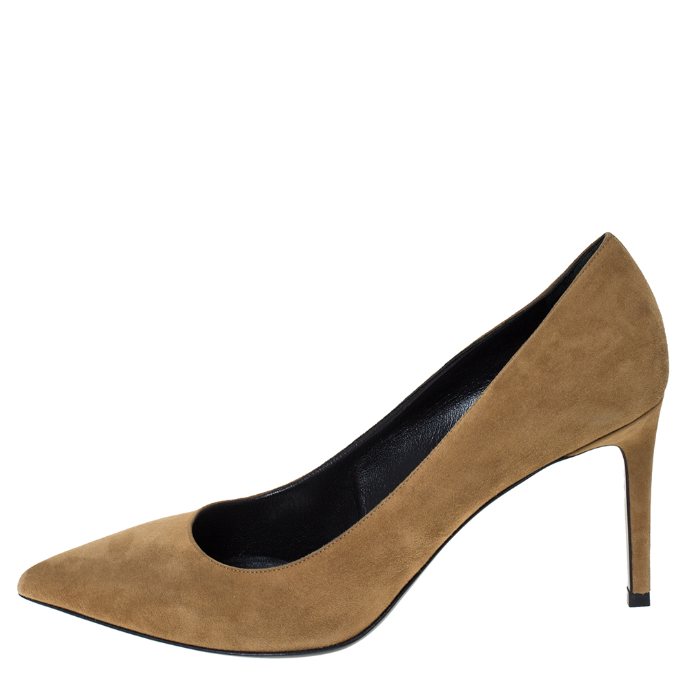 

Saint Laurent Paris Brown Suede Zoe Pointed Toe Pumps Size