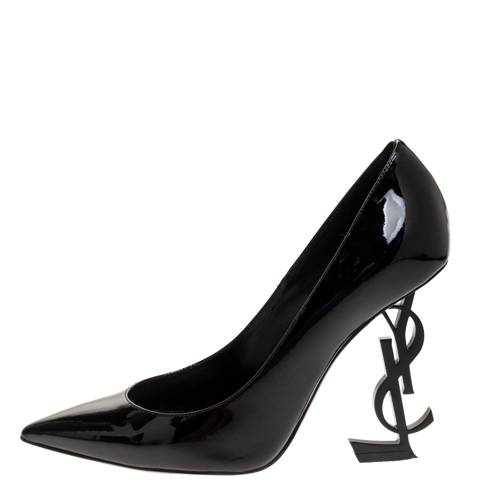 

Saint Laurent Paris Black Patent Leather Opyum Pointed Toe Pumps Size