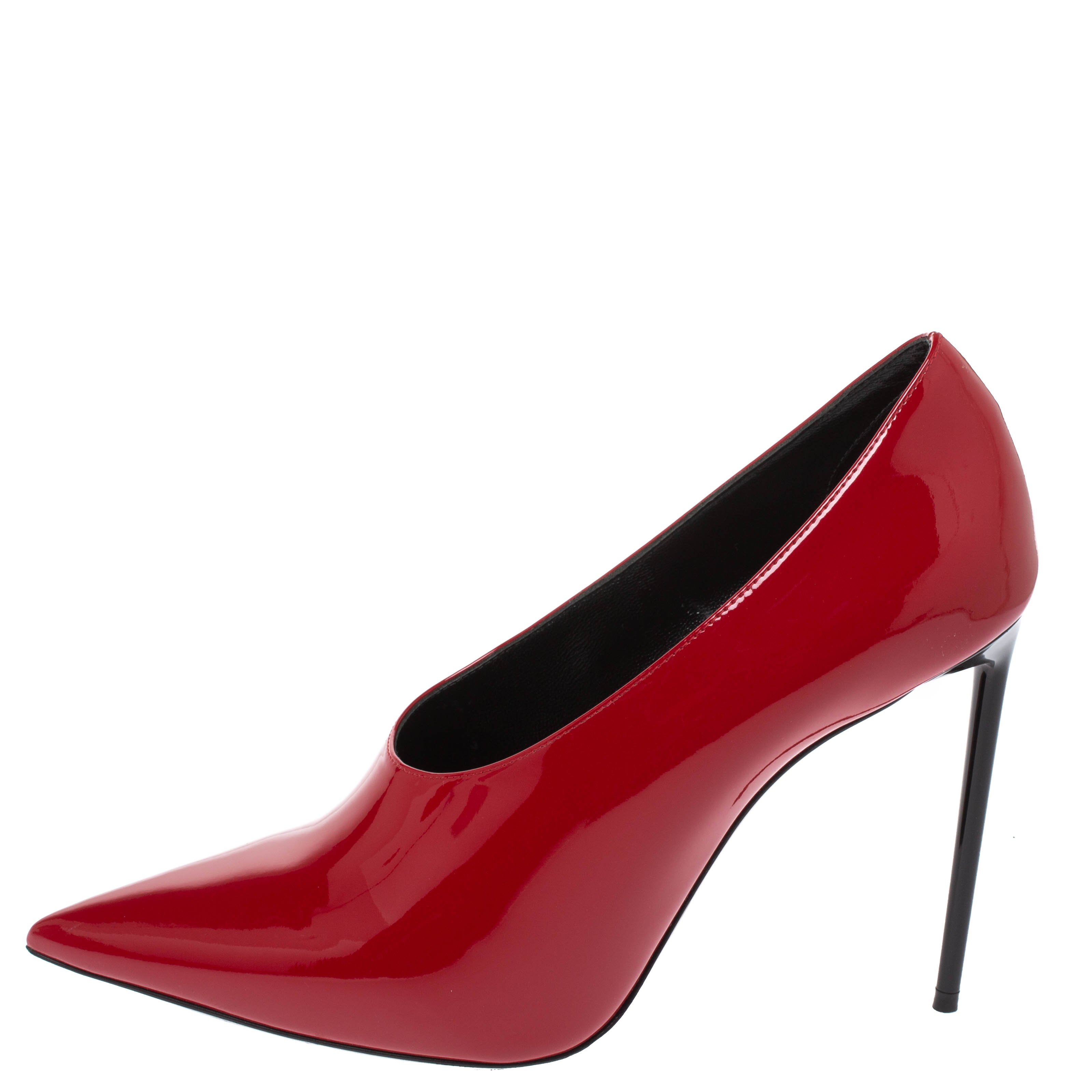 

Saint Laurent Paris Red Patent Leather Pumps Size