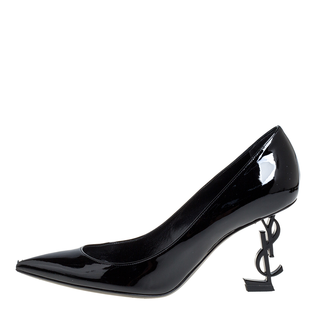 

Saint Laurent Paris Black Patent Leather Opyum Pointed Toe Pumps Size