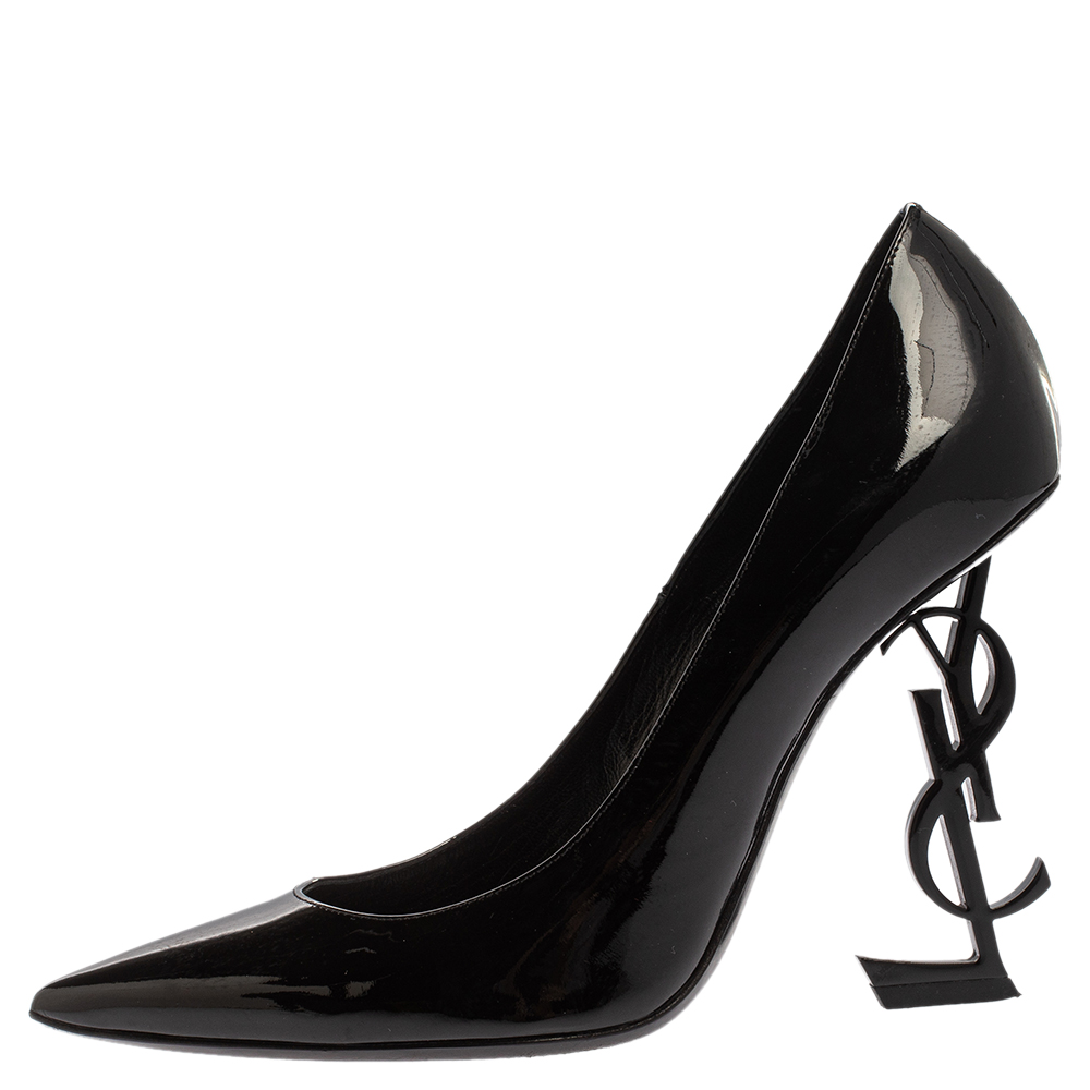 

Saint Laurent Paris Black Patent Leather Opyum Pointed Toe Pumps Size