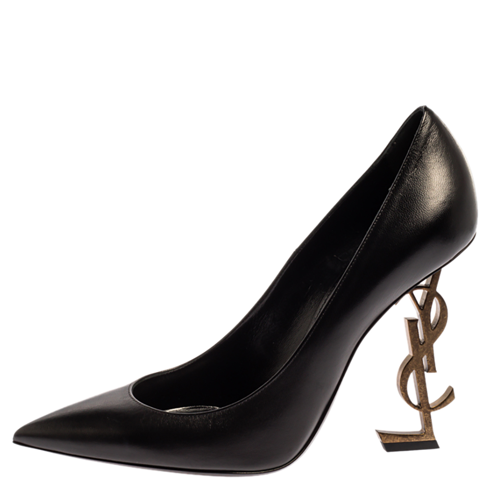 

Saint Laurent Paris Black Leather Opyum Pointed Toe Pumps Size