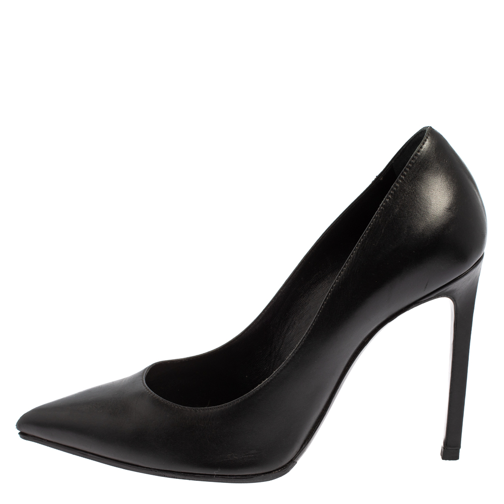 

Saint Laurent Black Leather Anja Pointed Toe Pumps Size