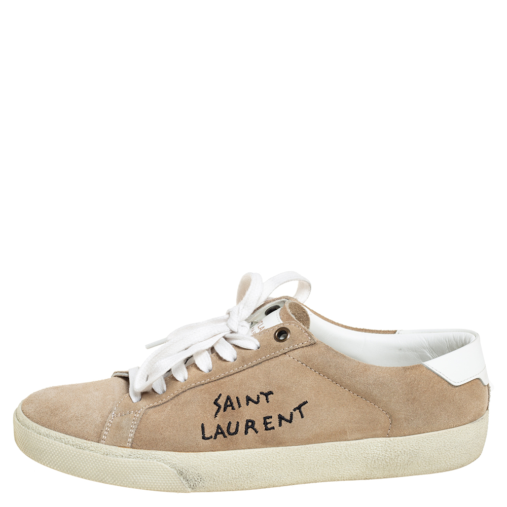 

Saint Laurent Beige Suede Classic Sneakers Size