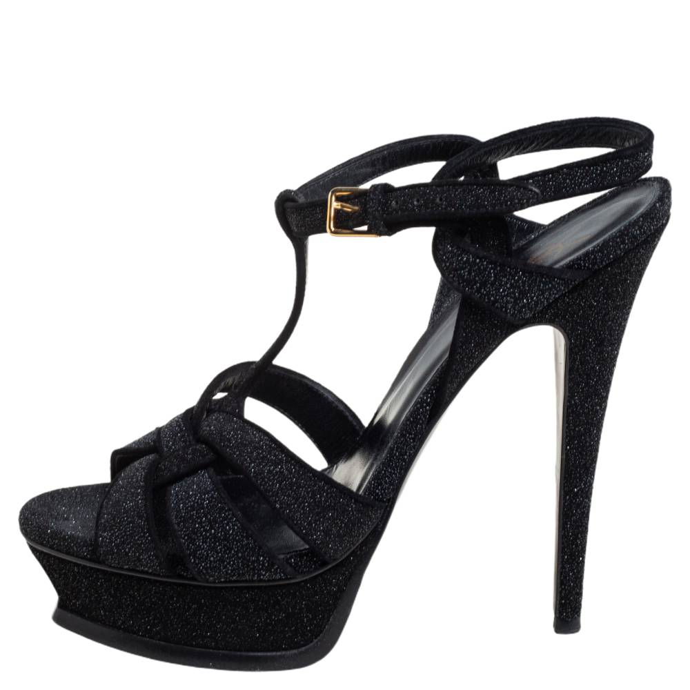 

Saint Laurent Black Suede Tribute Sandals Size