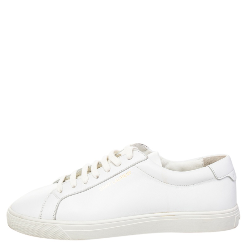 

Saint Laurent White Leather Andy Low Top Sneakers Size