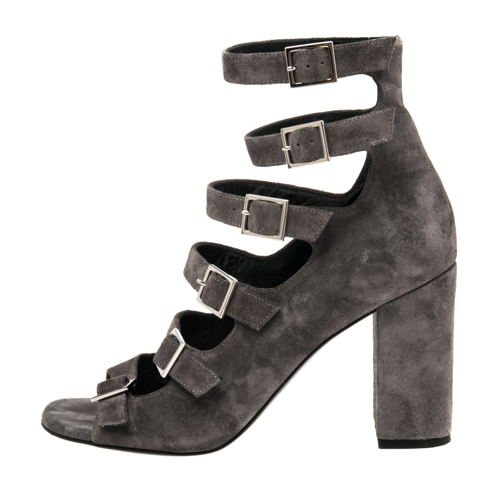 

Saint Laurent Grey Suede Babies Gladiators Ankle Sandals Size