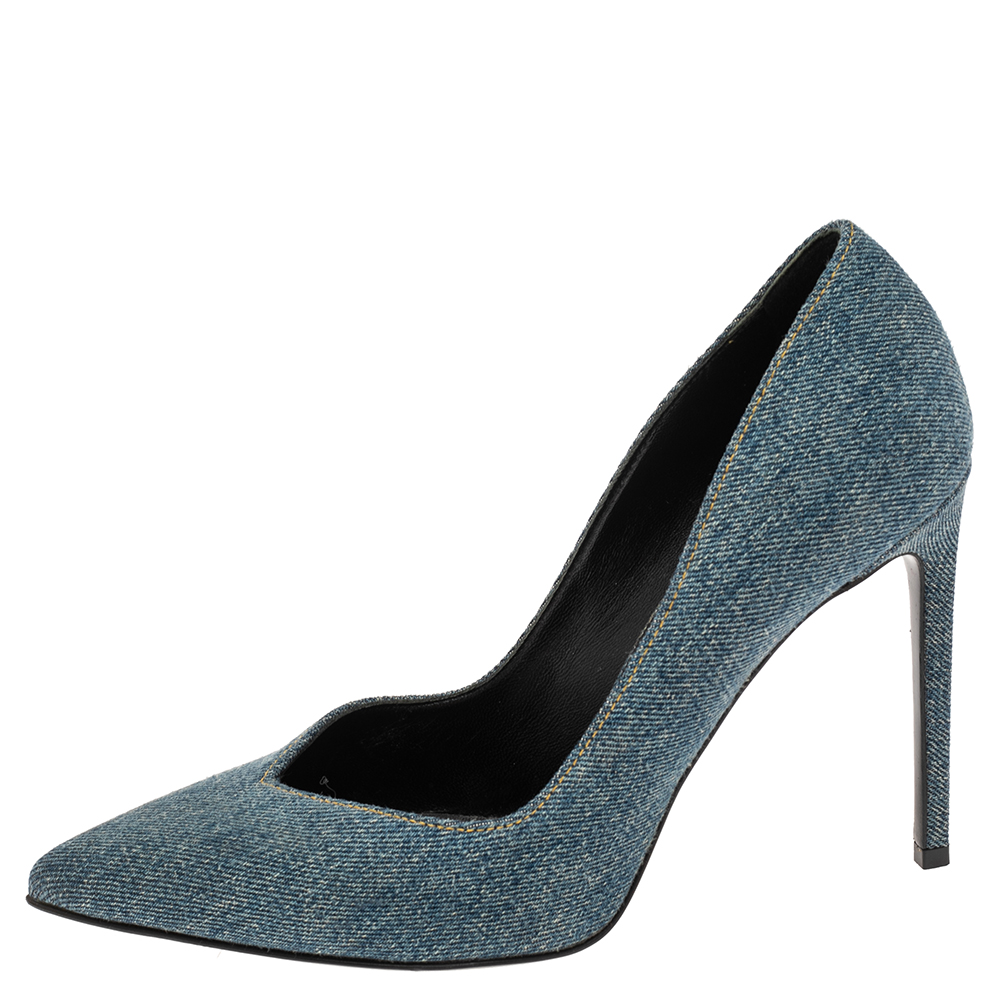 

Saint Laurent Blue Denim Pointed Toe Pumps Size