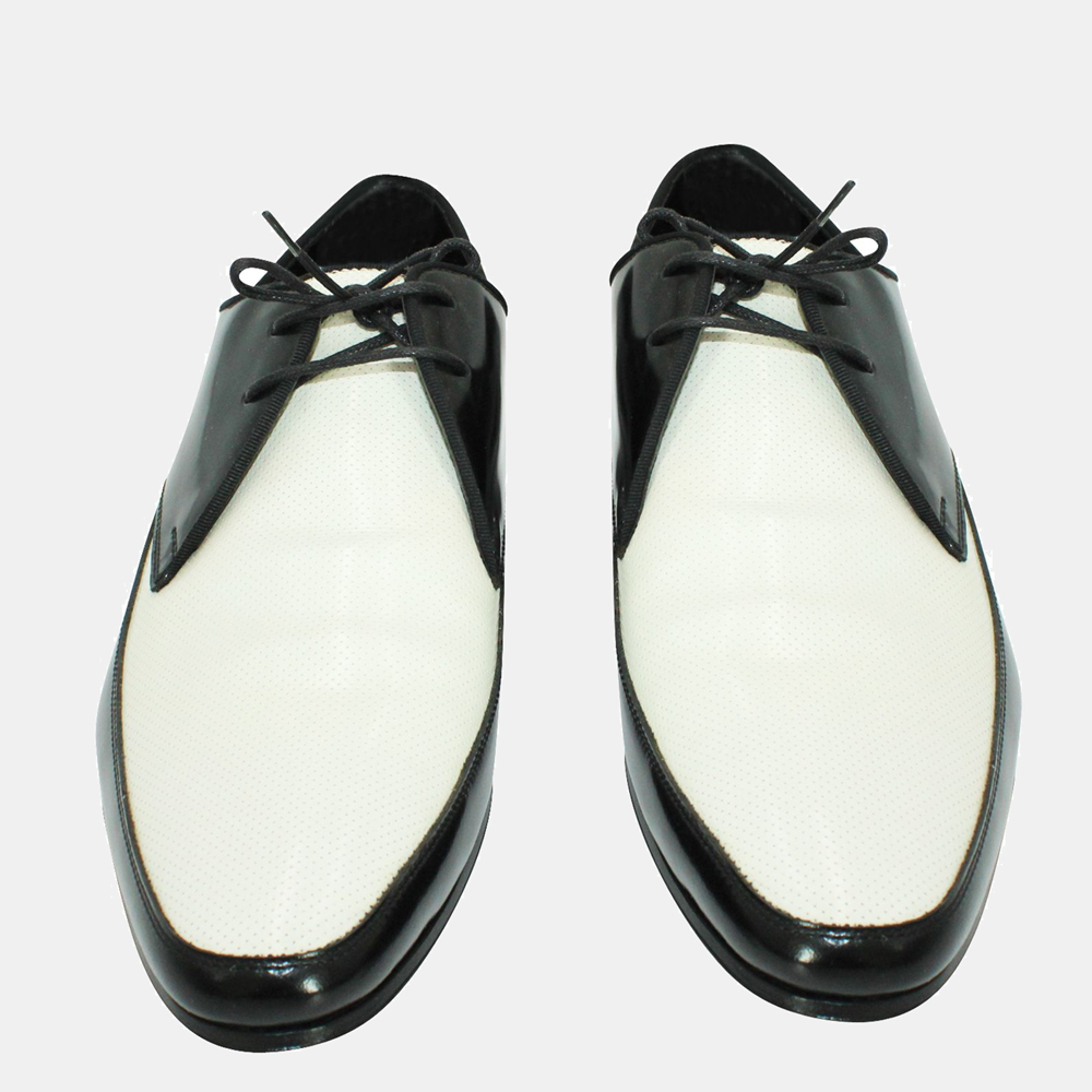 

Saint Laurent Black and White Lace Up Oxford Shoes Size EU