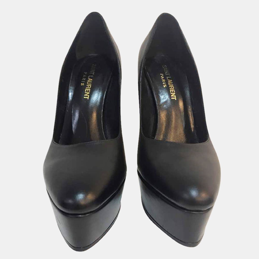 

Yves Saint Laurent Black Leather Platform Pumps Size EU