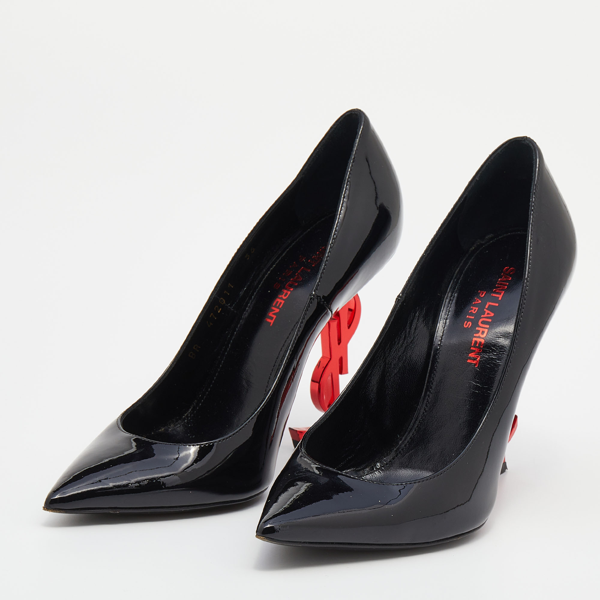 

Saint Laurent Black Patent Leather Opyum Pointed Toe Pumps Size