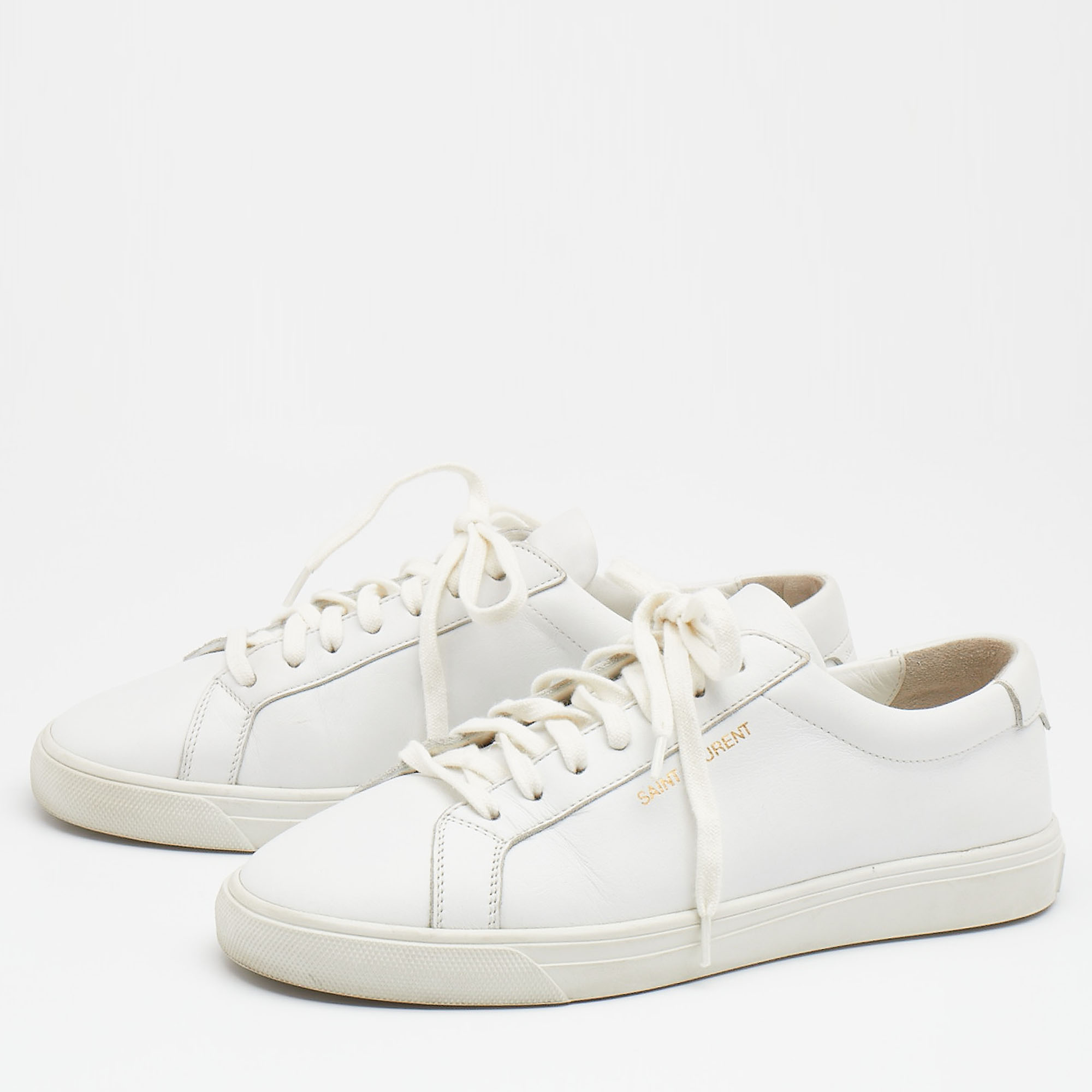 

Saint Laurent White Leather Andy Low Top Sneakers Size