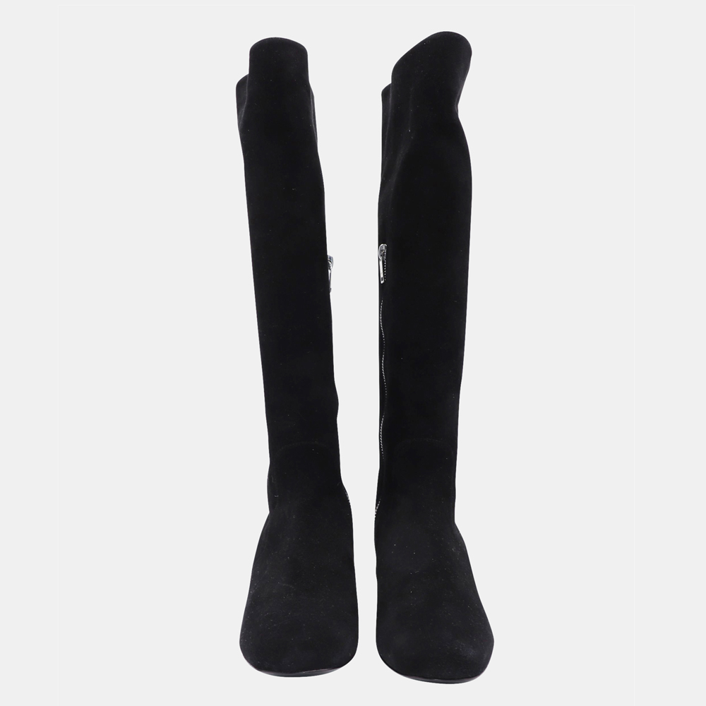 

Saint Laurent Paris Black Suede Babies Knee Length Boots Size EU 40