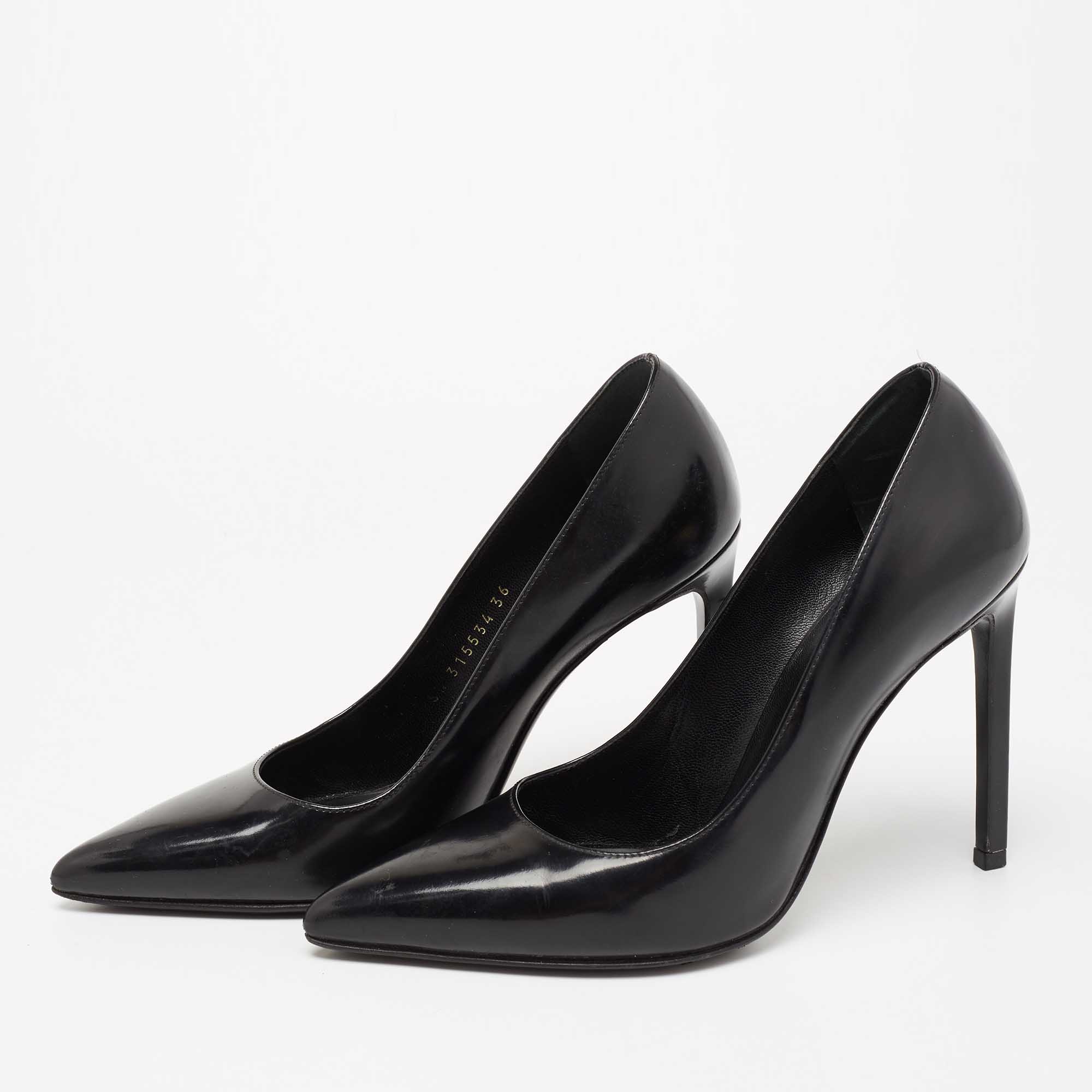 

Saint Laurent Black Patent Leather Classic Pointed Toe Pumps Size