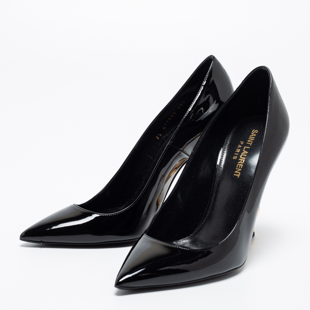 

Saint Laurent Black Patent Leather Opyum Pointed Toe Pumps Size