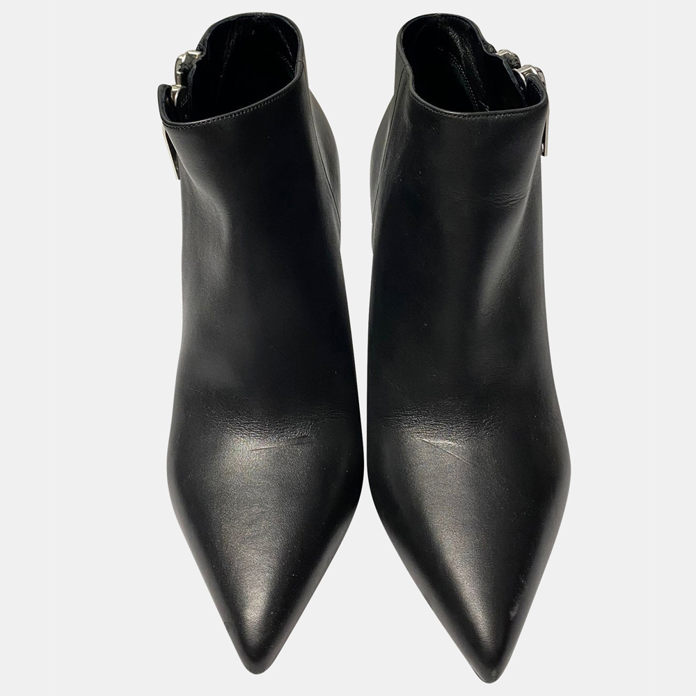 

Saint Laurent Black Leather Double Zip Ankle Boots Size EU