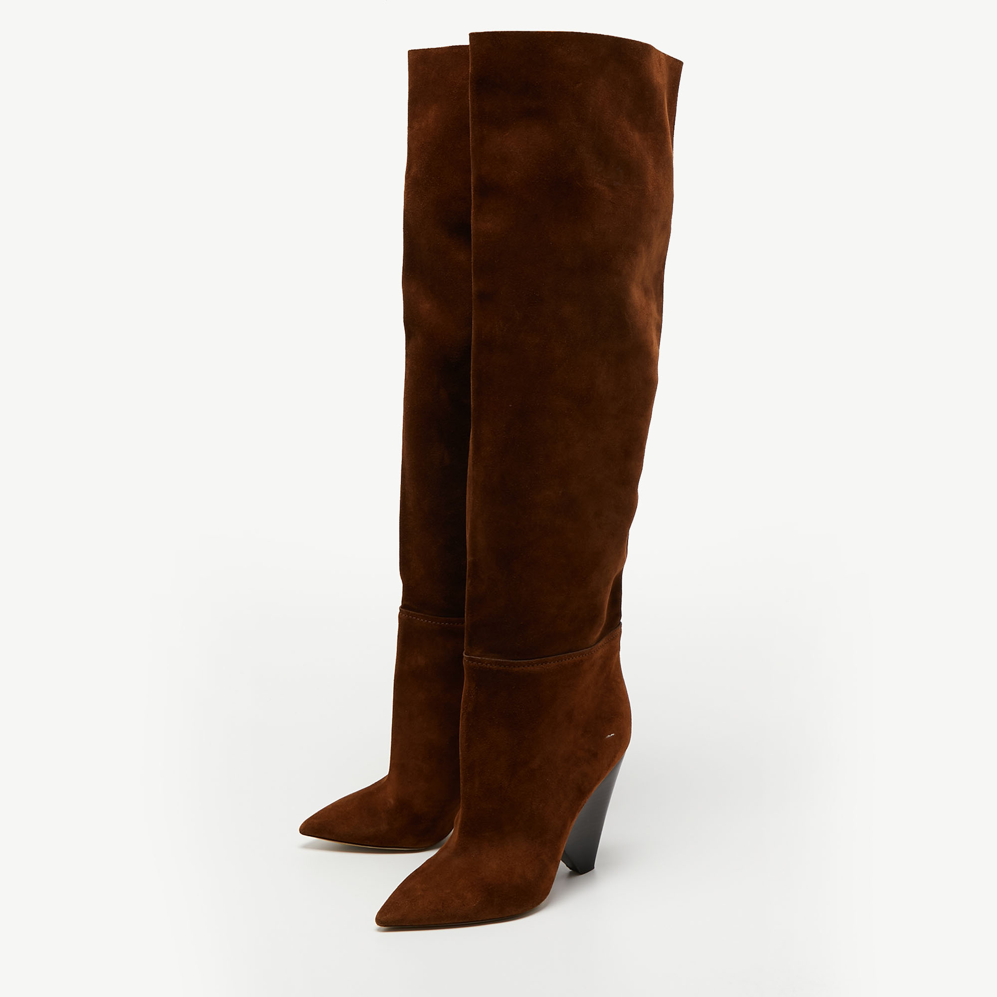 

Saint Laurent Paris Brown Suede Babies Knee Length Boots Size