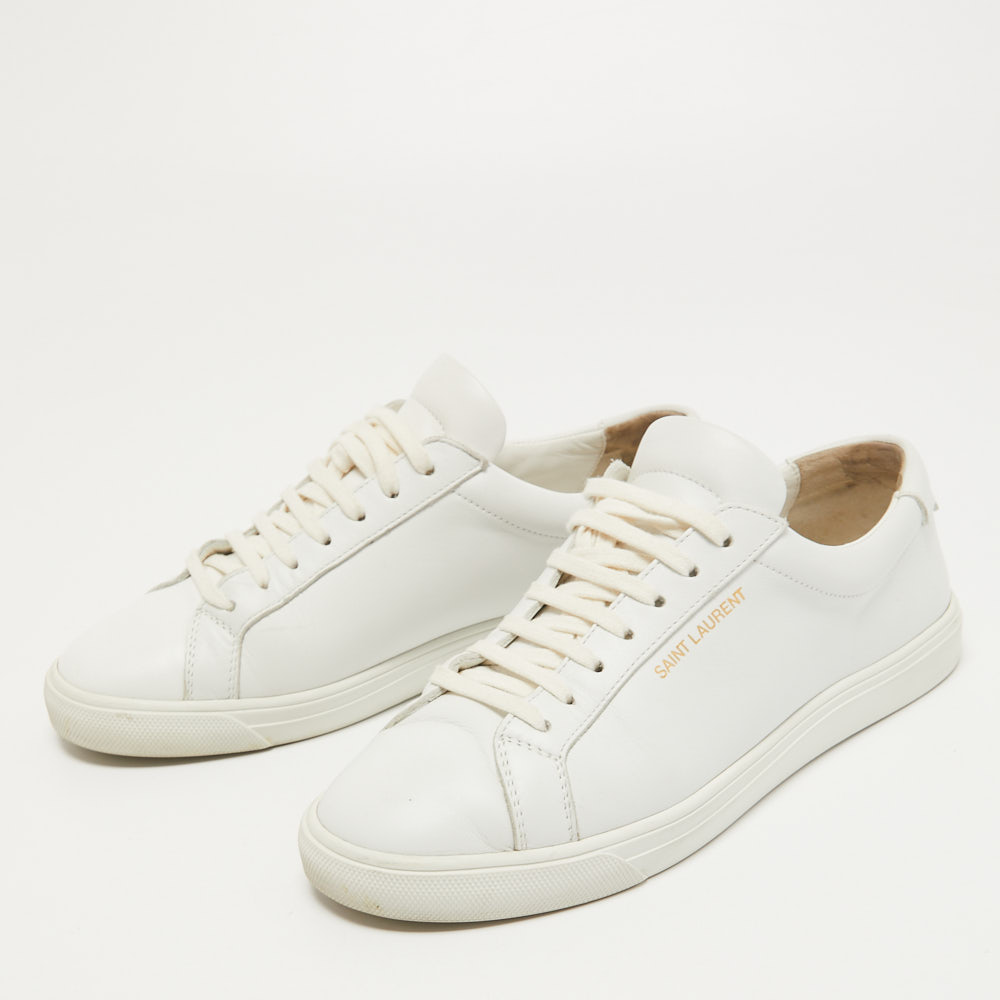 

Saint Laurent White Leather Andy Sneakers Size