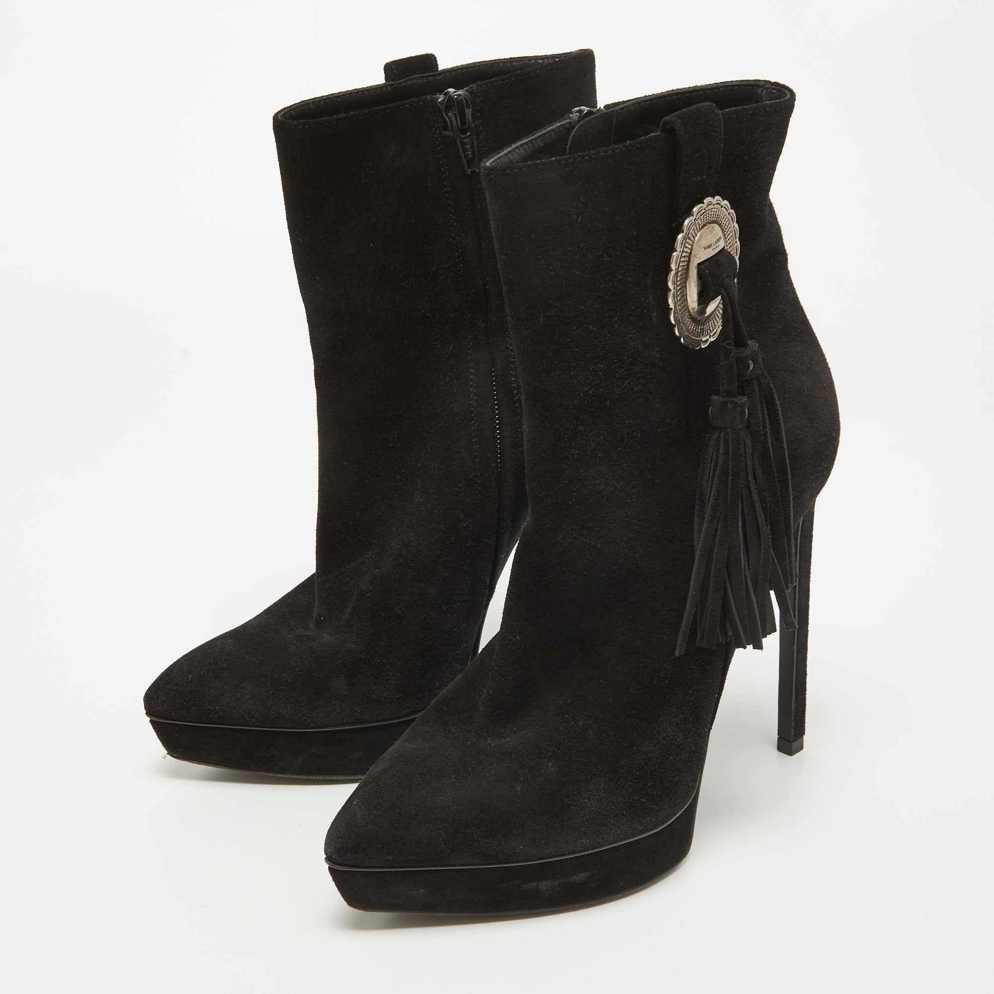 

Saint Laurent Black Suede Ankle Boots Size
