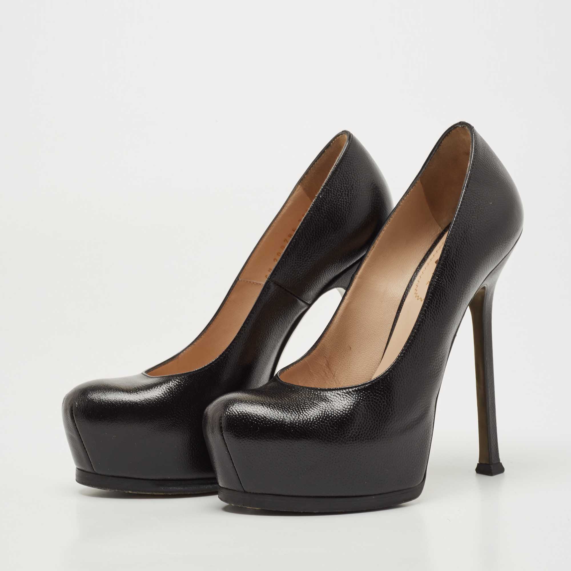 

Saint Laurent Black Leather Tribtoo Pumps Size