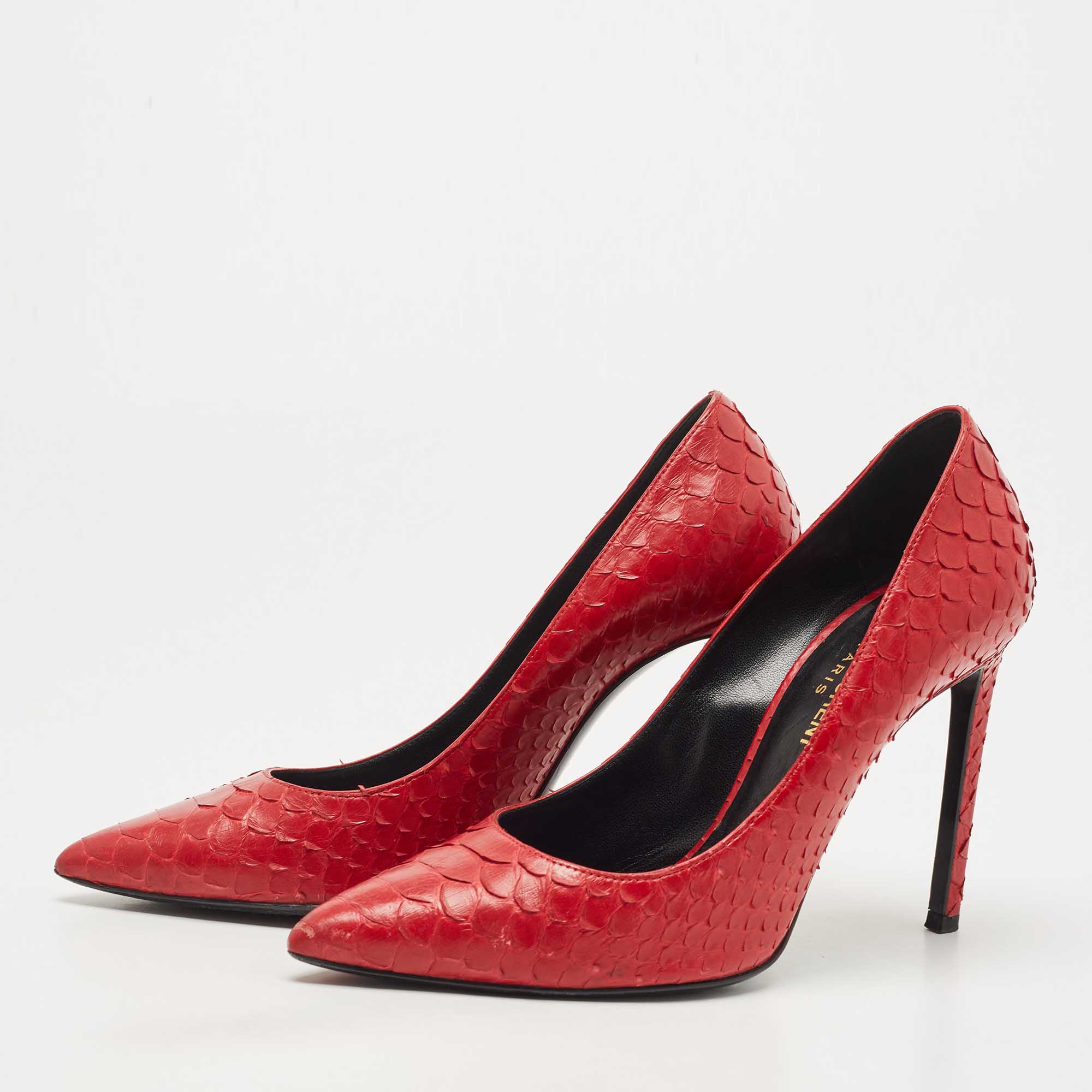 

Saint Laurent Red Python Anja Pumps Size