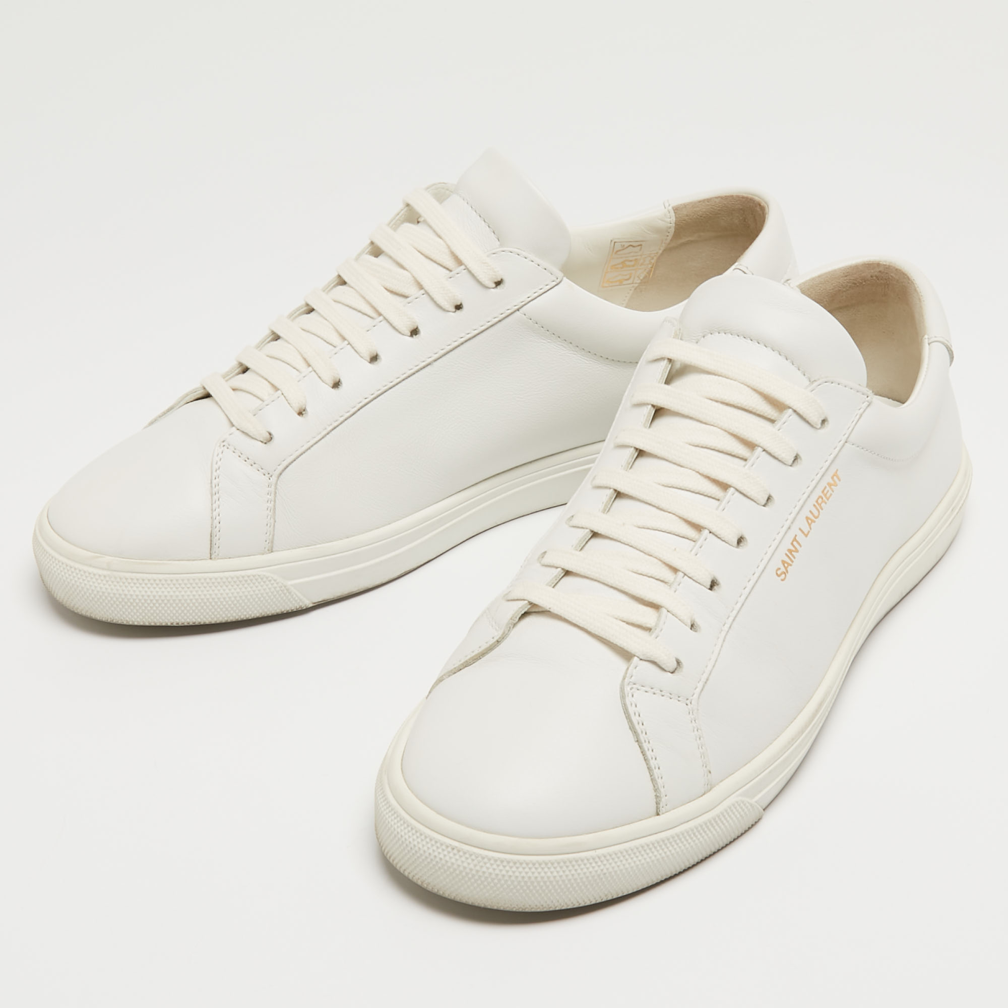 

Saint Laurent White Leather Andy Low Top Sneakers Size