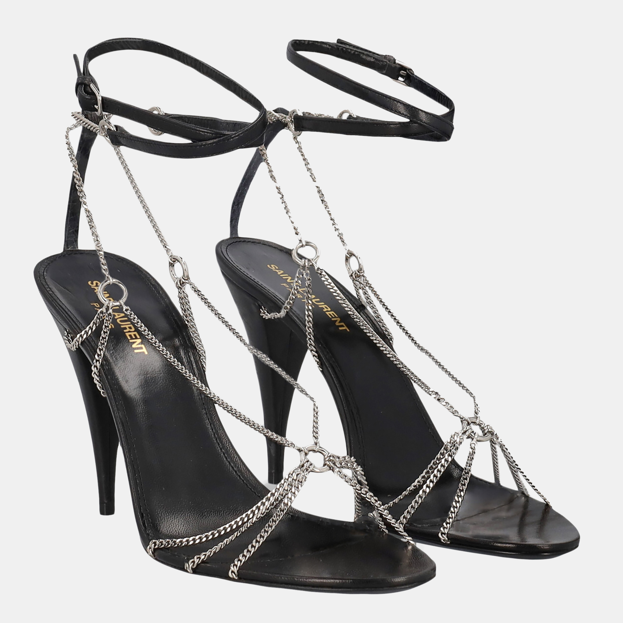

Saint Laurent Women's Leather Sandals - Black - EU
