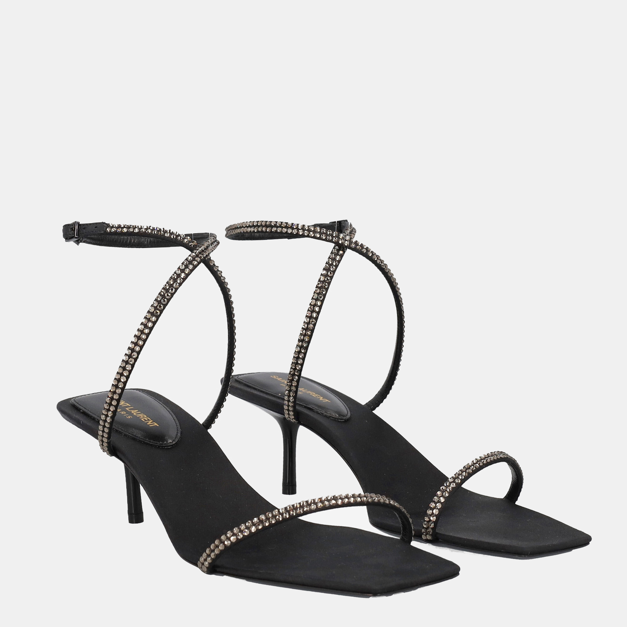 

Saint Laurent Women's Synthetic Fibers Sandals - Black - EU