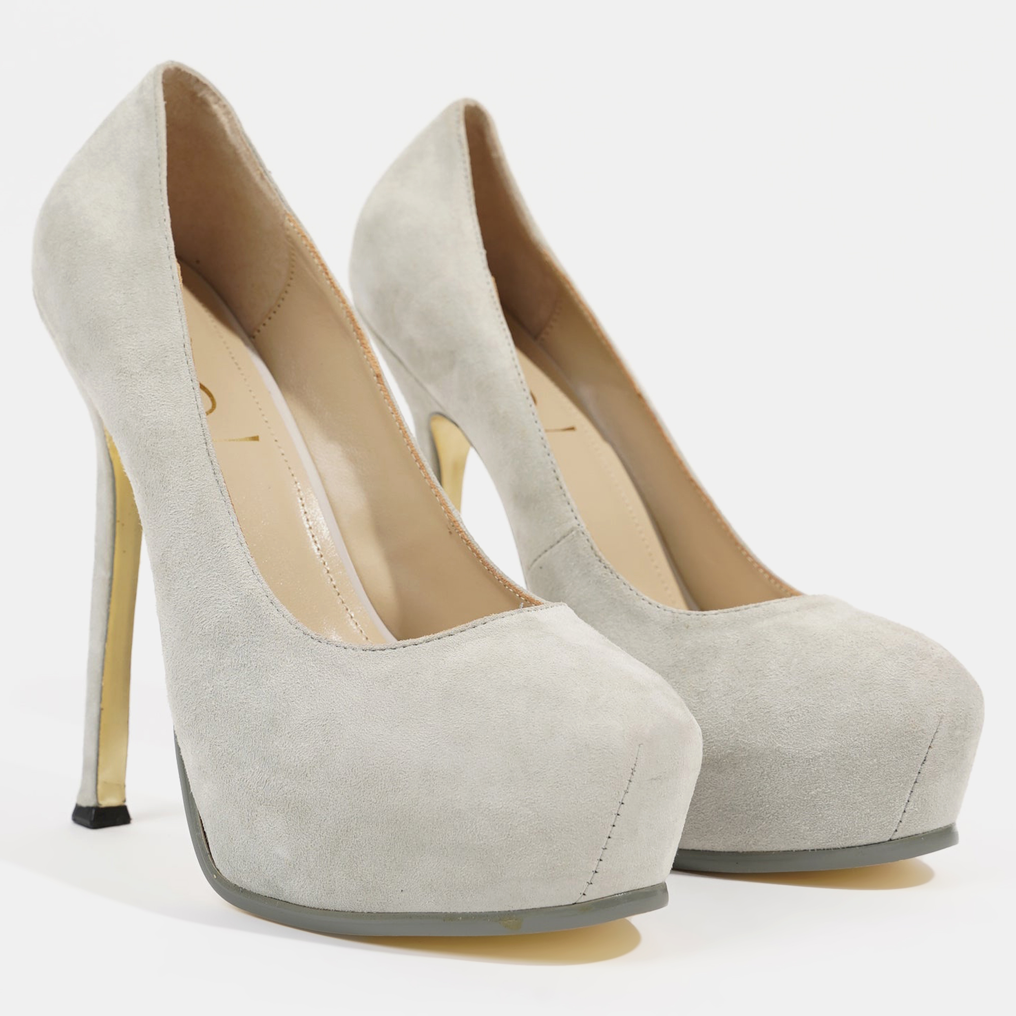

Saint Laurent Womens Tribute Tribtoo Heel EU  / UK 7, Grey