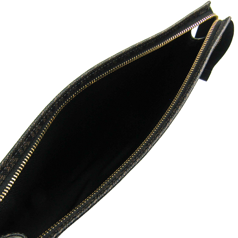 

Saint Laurent Paris Black/Brown Monogram PVC Document Holder, Multicolor